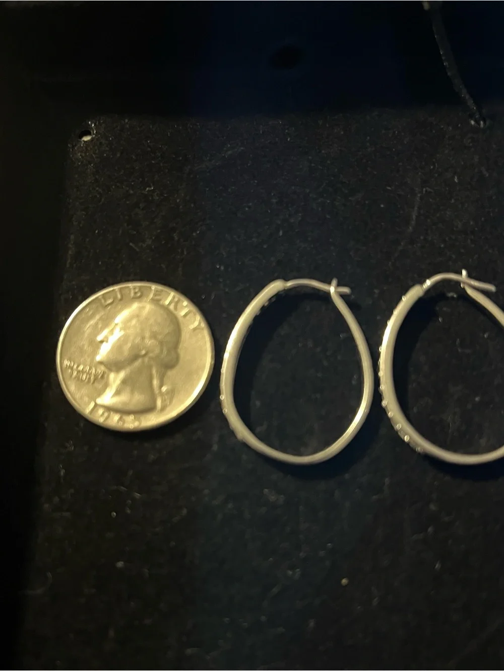 Sterling Silver diamond Hoop Earrings